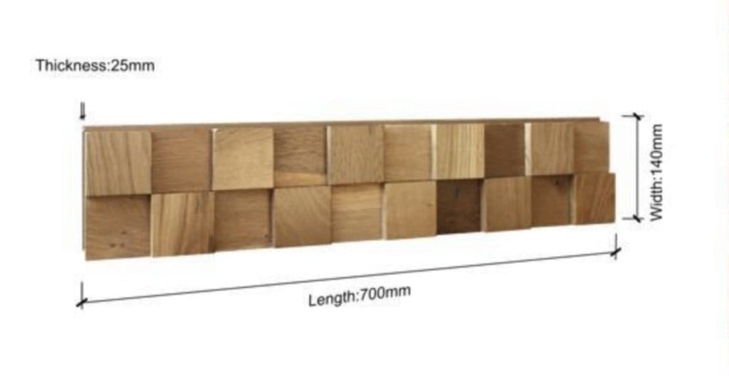 Blocks 3D Wood Wall Panel - Brown Tone (Set of 4 or 12) - Image 3