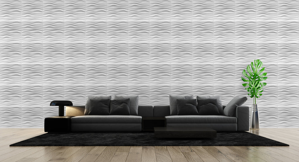 Carved Wave PVC Wall Panel (Set of 12) - Image 2