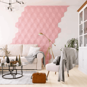 Cubed Hexagon 3D Leather Wall Panel